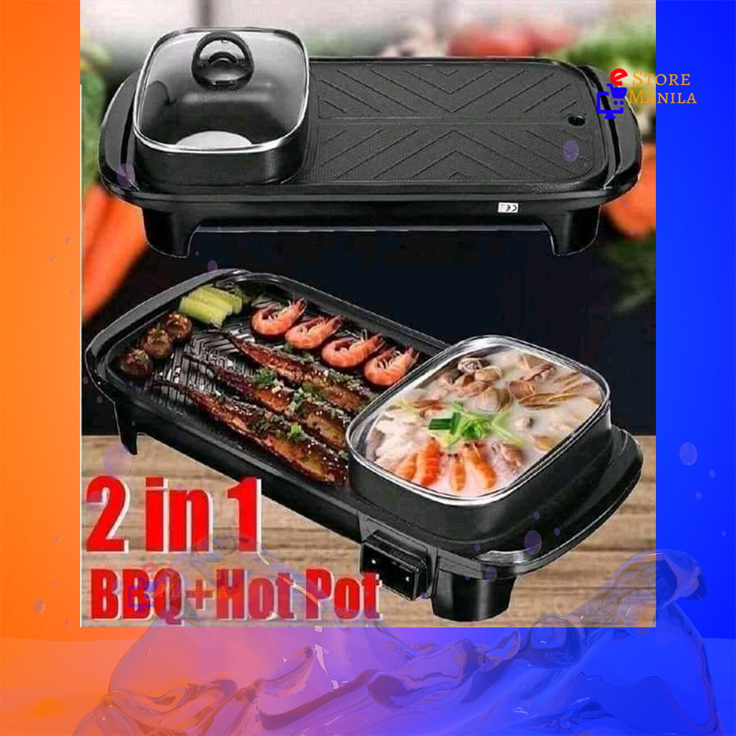 Electric Grill Hotpot - Multi function, Smokeless, Non Stick Coating